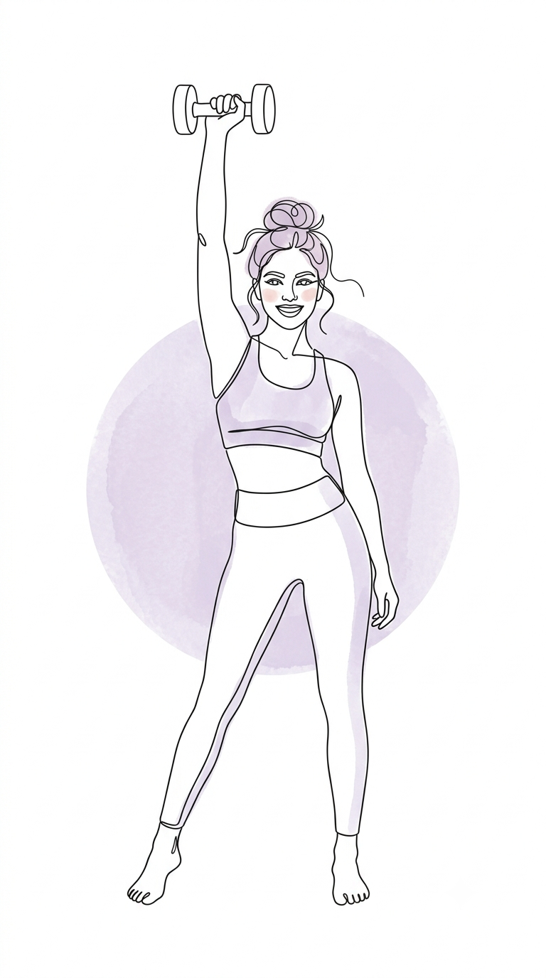 Woman lifting weights confidently